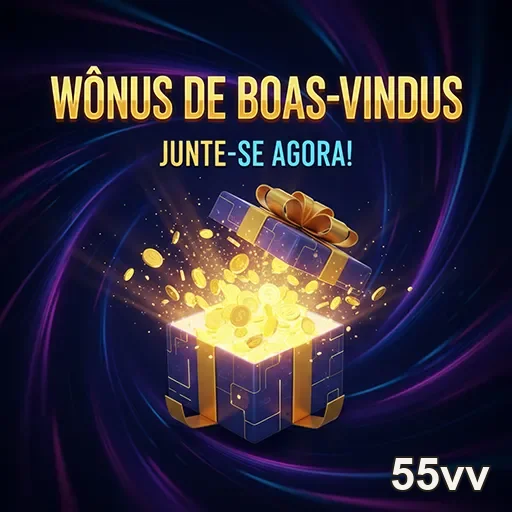 Imagem de bônus de boas-vindas do site 55vv, destacando ofertas especiais para novos usuários.