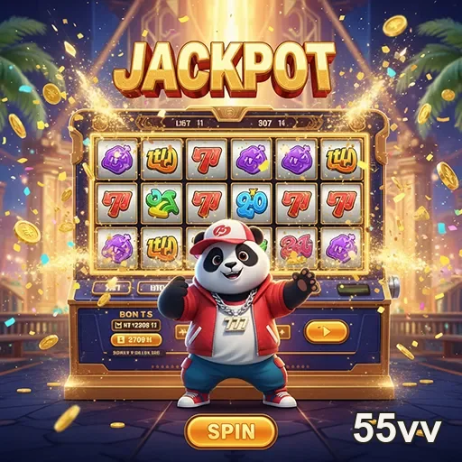 Imagem do jogo Jackpot Panda Slot no site 55vv, com tema de panda e prêmios emocionantes.