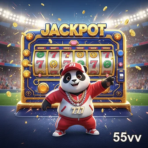 Slot do Panda Jackpot no site 55vv, com gráficos coloridos e tema divertido.